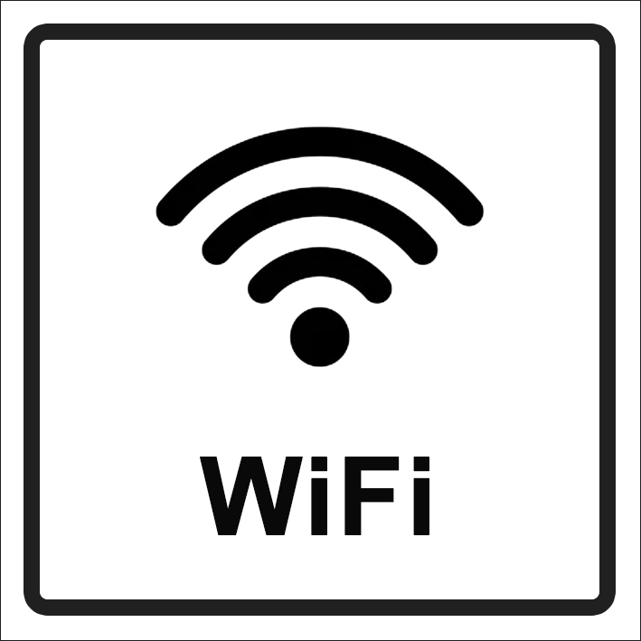 (afbeelding voor) WiFi WLAN sticker, wit zwart